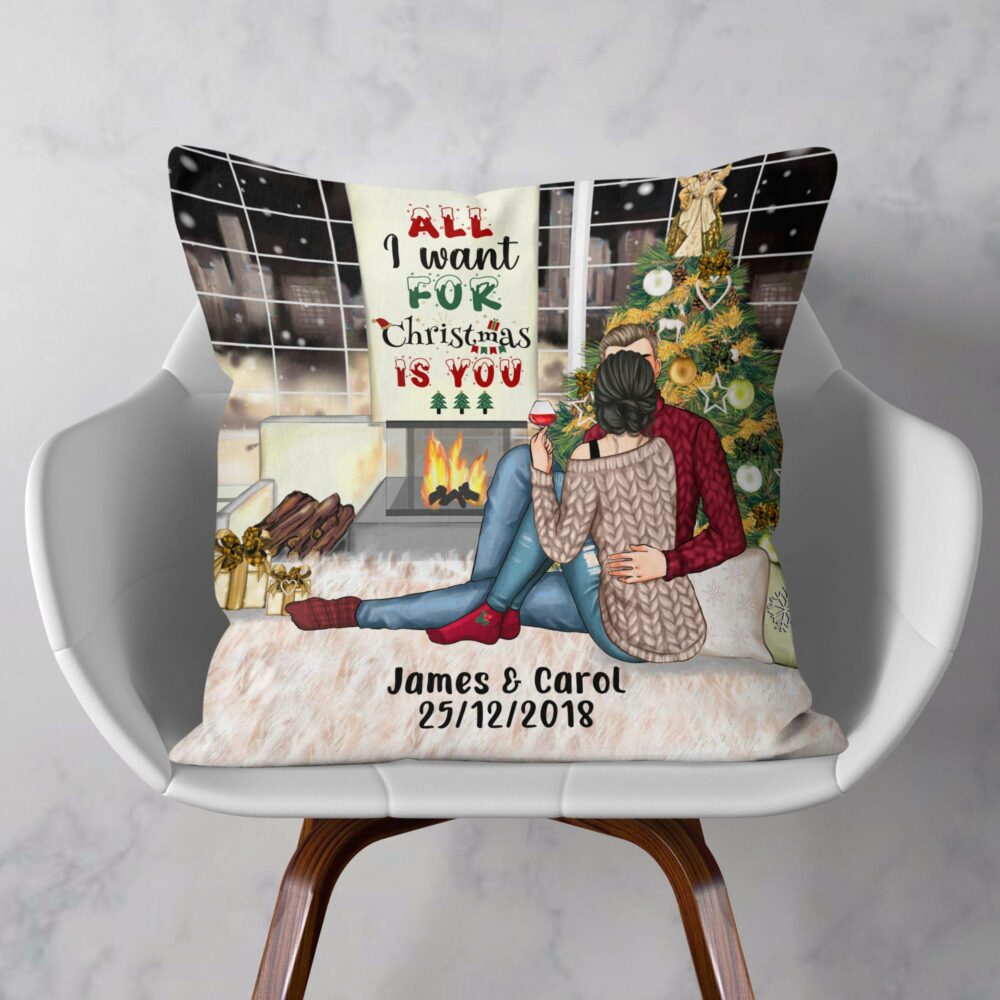 All I Want For Christmas Is You  - Personalized Pillow - Christmas Gift For Couple - Image 3