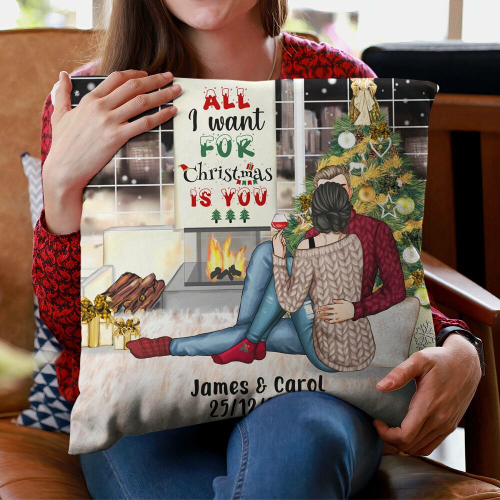 All I Want For Christmas Is You  - Personalized Pillow - Christmas Gift For Couple - Image 2