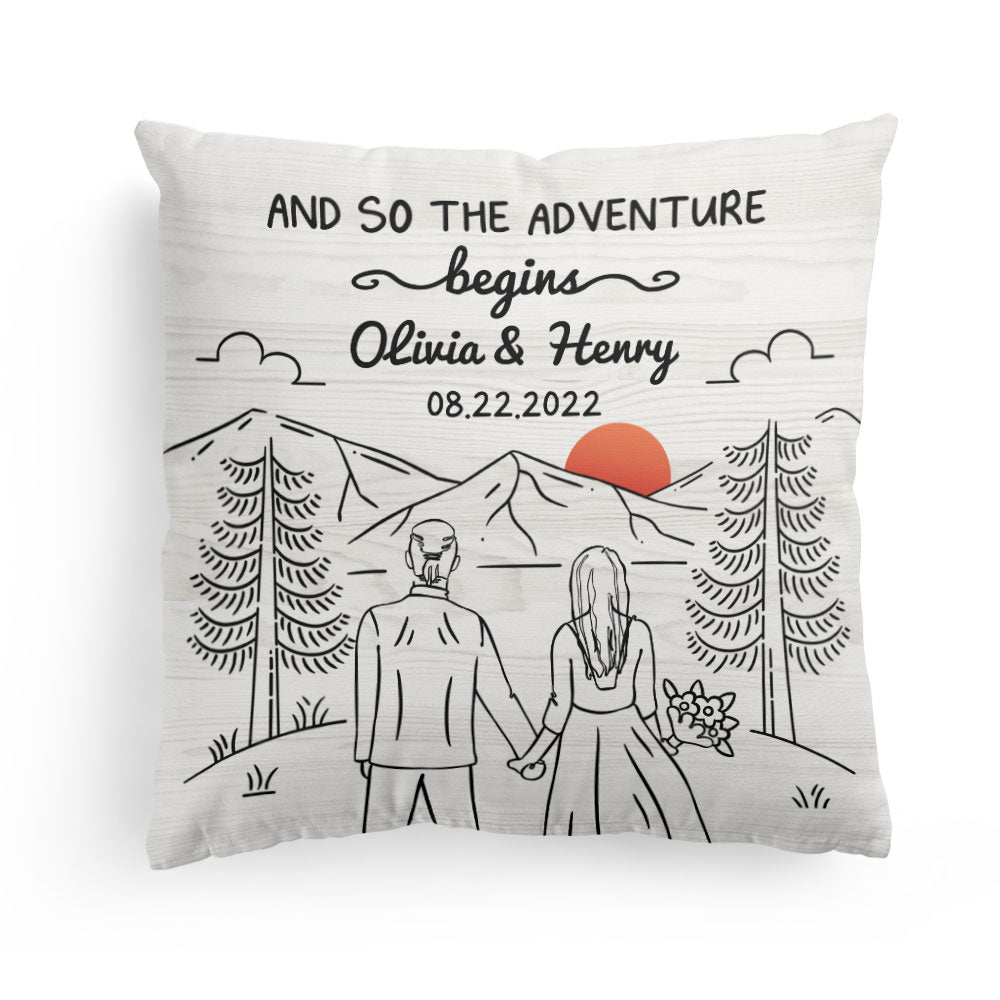 And We Lived Happily Ever After - Personalized Pillow - Birthday Anniversary Gifts For Husband, Wife, Engagement Newlywed Gifts For Couples