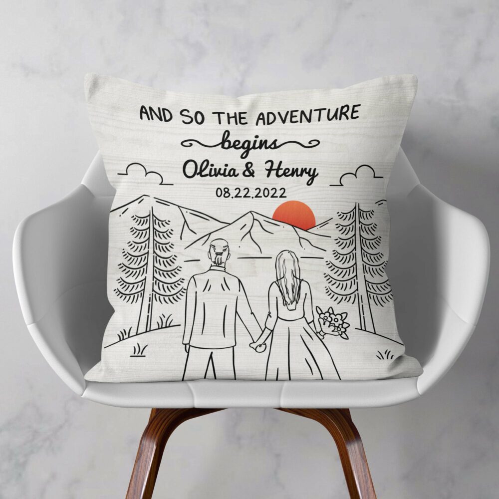 And We Lived Happily Ever After - Personalized Pillow - Birthday Anniversary Gifts For Husband, Wife, Engagement Newlywed Gifts For Couples - Image 2