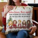 Besties Forever Hug This Pillow Until You Can Hug Me - Personalized Pillow - Birthday Christmas Gift For Besties, Sisters, Sistas - Chibi Girls
