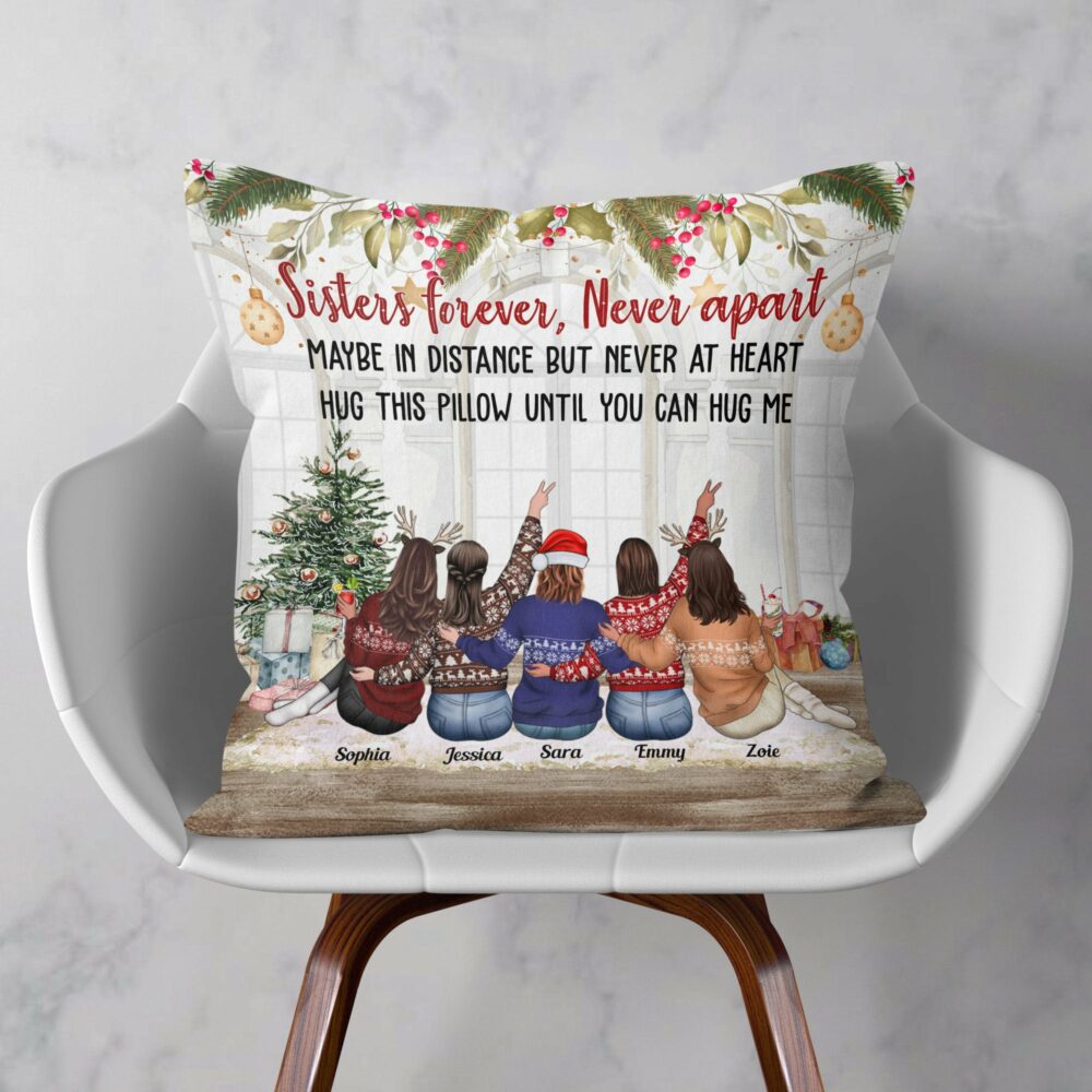 Besties Forever Hug This Pillow Until You Can Hug Me - Personalized Pillow - Birthday Christmas Gift For Besties, Sisters, Sistas - Image 2