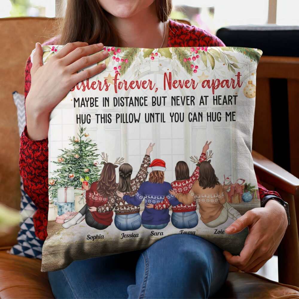 Besties Forever Hug This Pillow Until You Can Hug Me - Personalized Pillow - Birthday Christmas Gift For Besties, Sisters, Sistas - Image 3