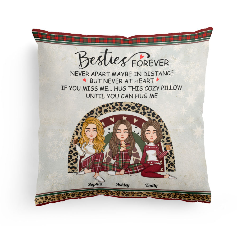 Besties Hug This Cozy Pillow - Personalized Pillow - Christmas, New Year Gift For Sisters, Sistas, Besties, Soul Sisters
