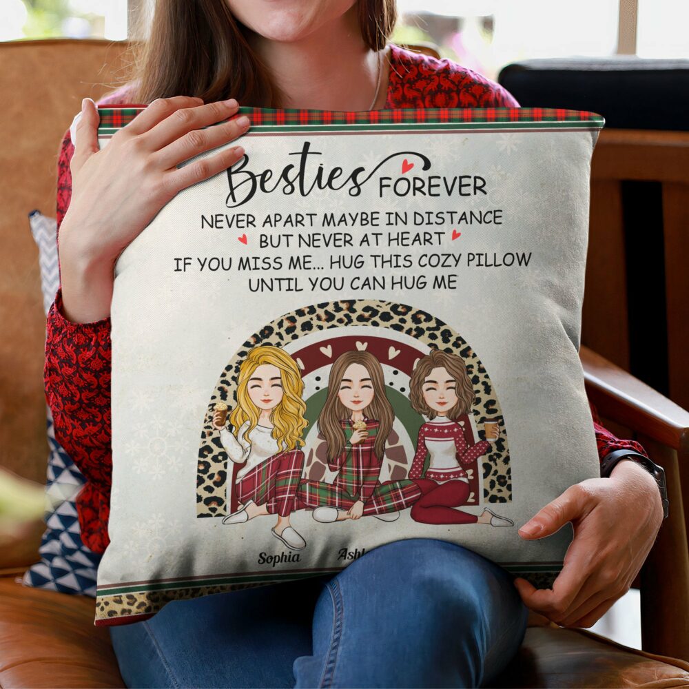 Besties Hug This Cozy Pillow - Personalized Pillow - Christmas, New Year Gift For Sisters, Sistas, Besties, Soul Sisters - Image 3
