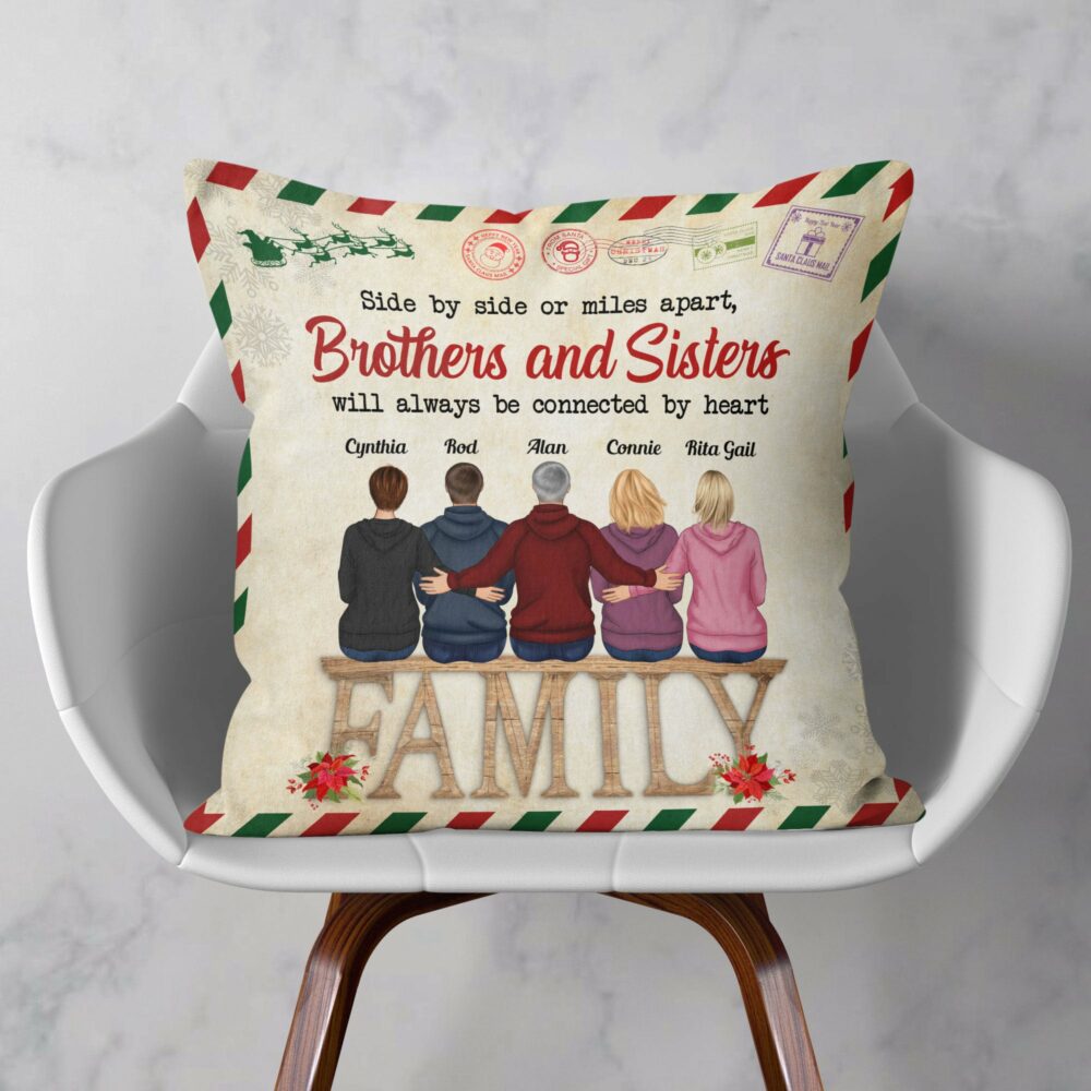 Brothers & Sisters - Always Be Connected By Heart - Personalized Pillow - Birthday, Christmas, New Year  Gift For Sisters, Brothers, Sibling - Image 3