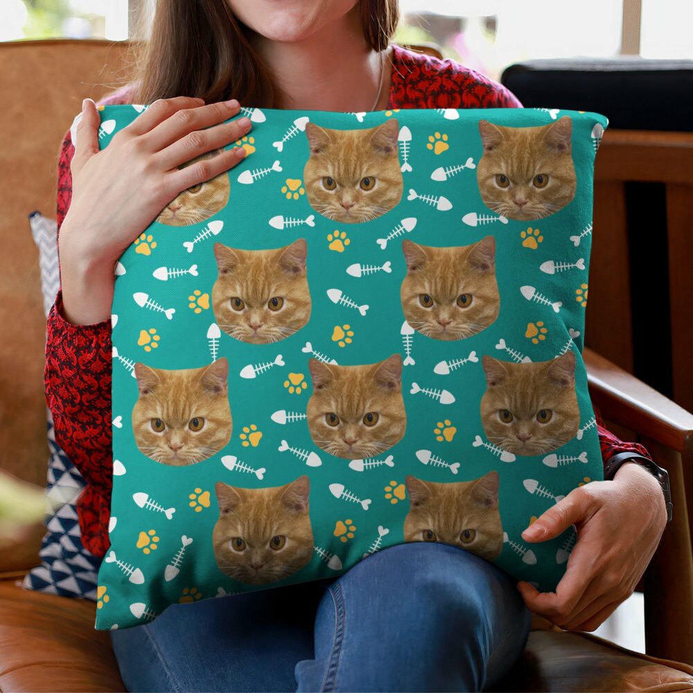 (Photo Inserted) Custom Cat Face - Personalized Pillow - Christmas, New Year Gift For Cat Mom, Cat Dad, Pet Owner, Cat Lovers, Cat Owners - Image 3