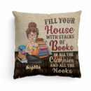 Fill Your House With Stacks Of Books - Personalized Pillow - Birthday, Reading Room Decor - Gift For Book Lover, Bookworms
