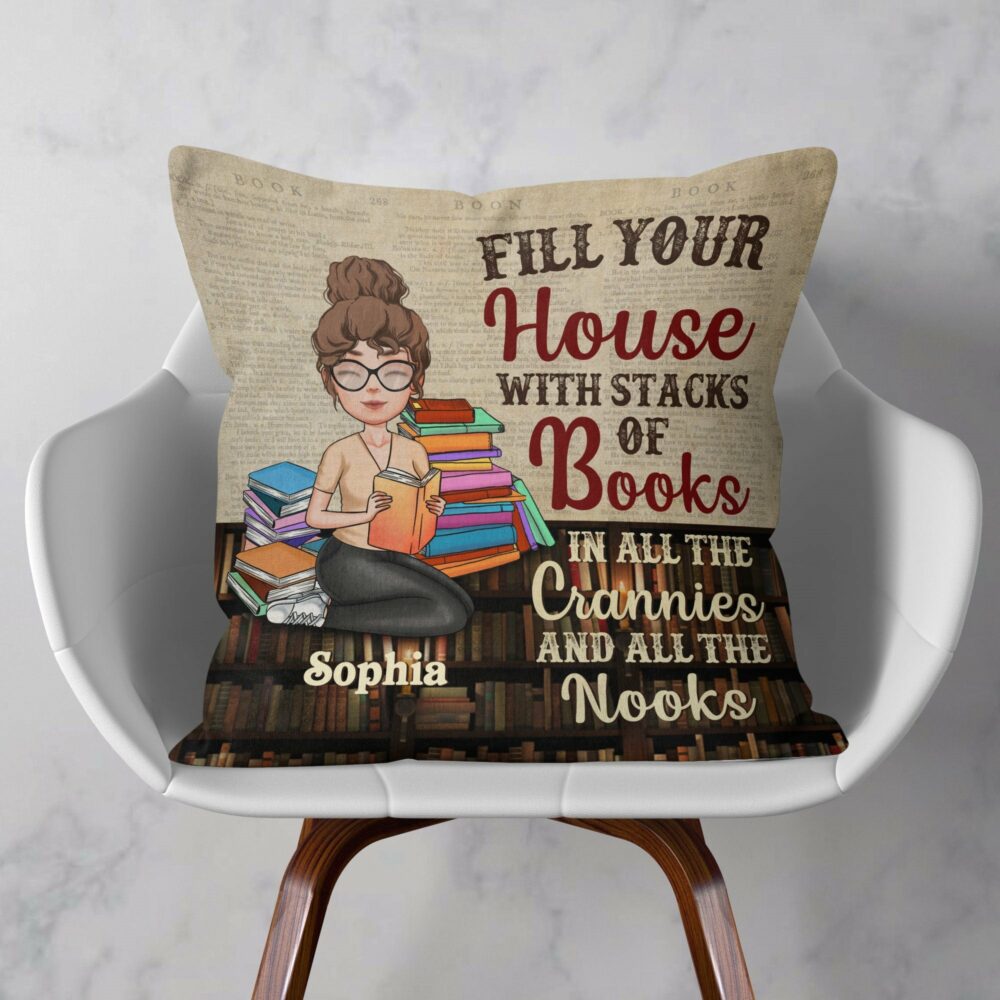 Fill Your House With Stacks Of Books - Personalized Pillow - Birthday, Reading Room Decor - Gift For Book Lover, Bookworms - Image 2