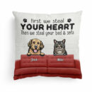 First We Steal Your Heart - Personalized Pillow - Birthday, Loving Gift For Cat & Dog Lover, Pet Owner, Fur Mom, Fur Dad