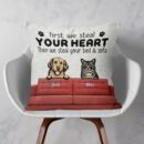 First We Steal Your Heart - Personalized Pillow - Birthday, Loving Gift For Cat & Dog Lover, Pet Owner, Fur Mom, Fur Dad