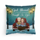 God Blessed The Broken Road - Personalized Pillow - Christmas, Loving, Anniversary Gift For Couple, Husband And Wife, Life Partners