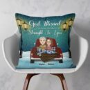 God Blessed The Broken Road - Personalized Pillow - Christmas, Loving, Anniversary Gift For Couple, Husband And Wife, Life Partners