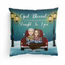 God Blessed The Broken Road - Personalized Pillow - Christmas, Loving, Anniversary Gift For Couple, Husband And Wife, Life Partners