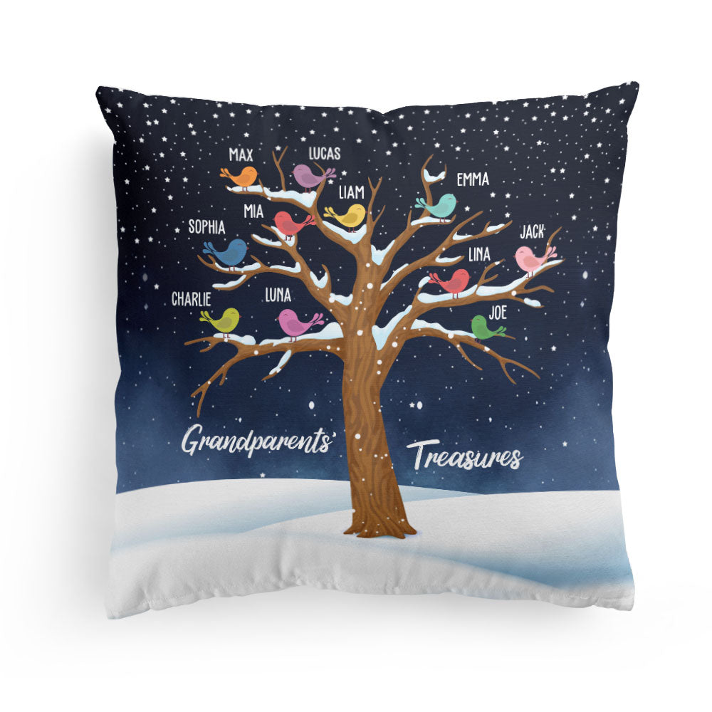 Grandparents' Treasure - Personalized Pillow - Birthday, Loving Gift For Grandma, Grandpa, Mom, Dad