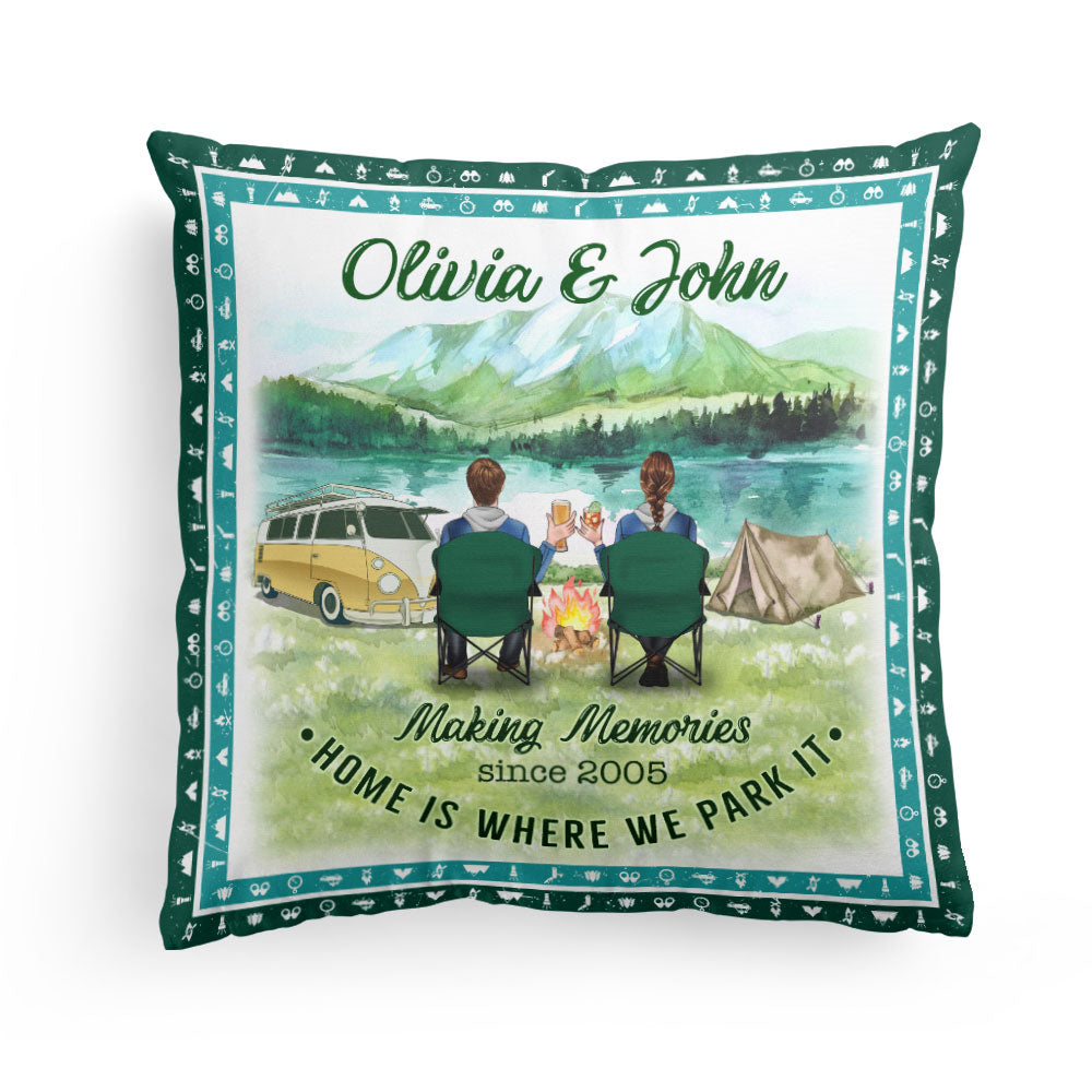 Home Is Where We Park It - Personalized Pillow - Birthday Gift For Camping Lover, Camper