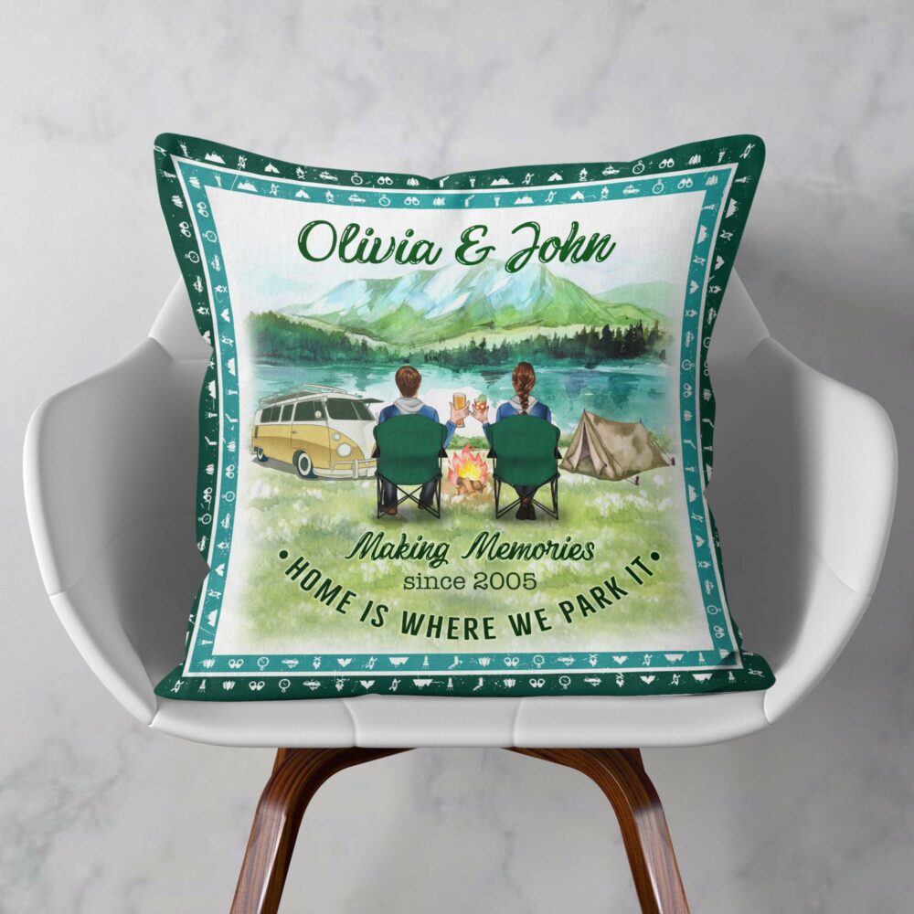 Home Is Where We Park It - Personalized Pillow - Birthday Gift For Camping Lover, Camper - Image 2
