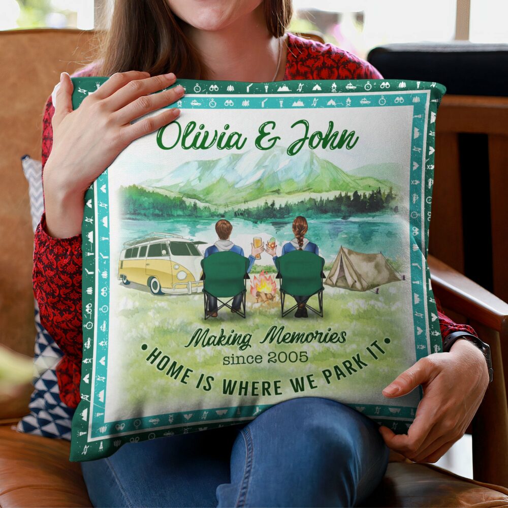 Home Is Where We Park It - Personalized Pillow - Birthday Gift For Camping Lover, Camper - Image 3