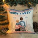 Hubby & Wifey Est - Personalized Pillow - Birthday Anniversary Gift For Husband, Wife - Gift From Daughters, Sons For Parents