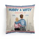 Hubby & Wifey Est - Personalized Pillow - Birthday Anniversary Gift For Husband, Wife - Gift From Daughters, Sons For Parents