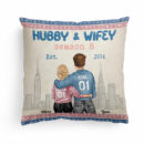 Hubby & Wifey Est - Personalized Pillow - Birthday Anniversary Gift For Husband, Wife - Gift From Daughters, Sons For Parents