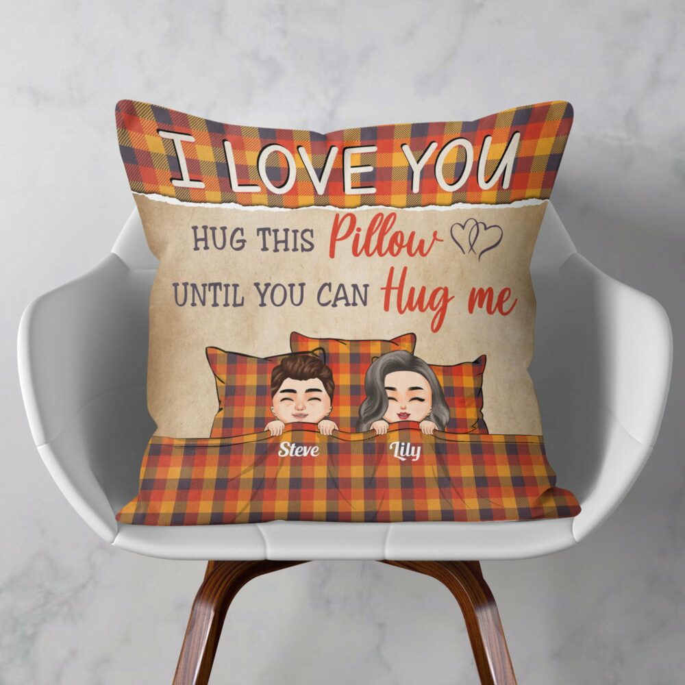 Hug This Pillow Until You Can Hug Me - Personalized Pillow - Birthday Anniversary Gift For Wife, Husband - Image 2