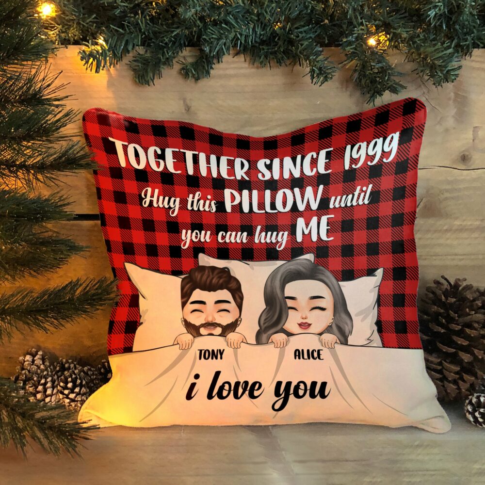 Hug This Pillow Until You Can Hug Me - Personalized Pillow - Birthday Christmas Gift Anniversary Gift For Husband, Wife - Image 2