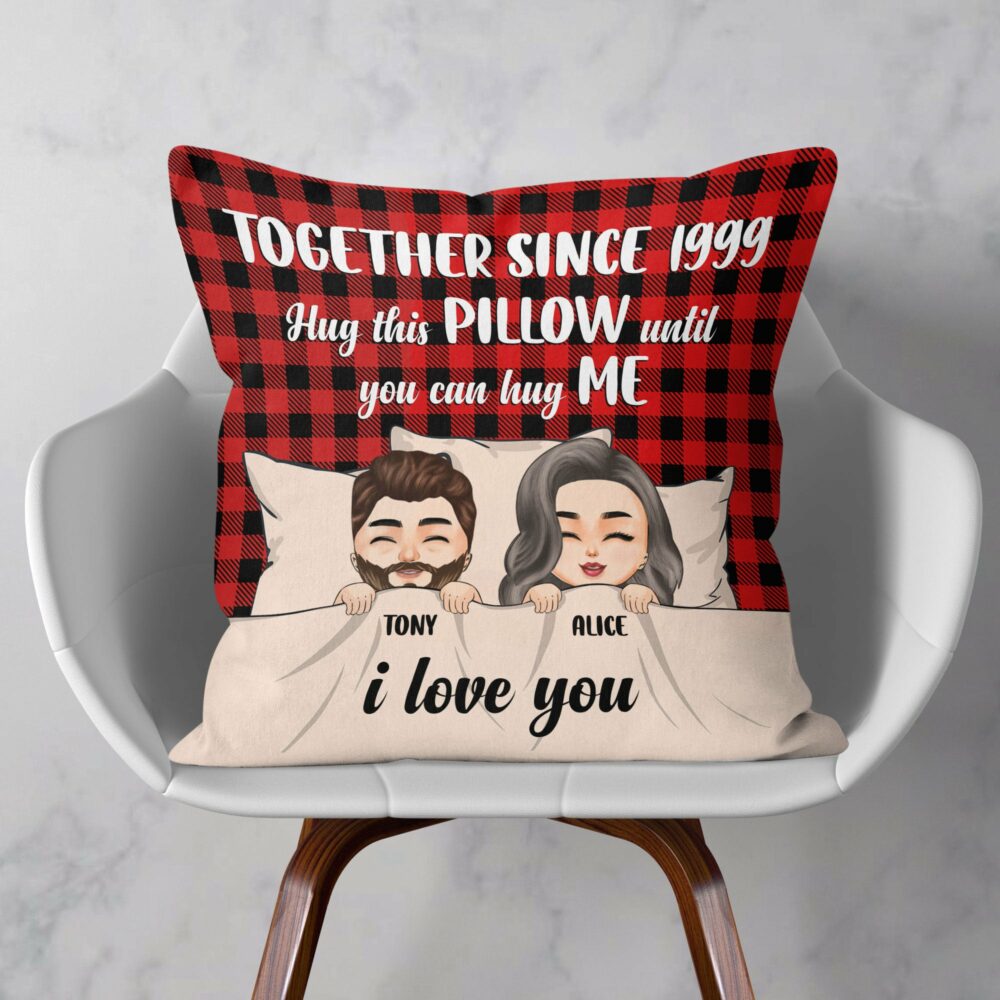 Hug This Pillow Until You Can Hug Me - Personalized Pillow - Birthday Christmas Gift Anniversary Gift For Husband, Wife - Image 3