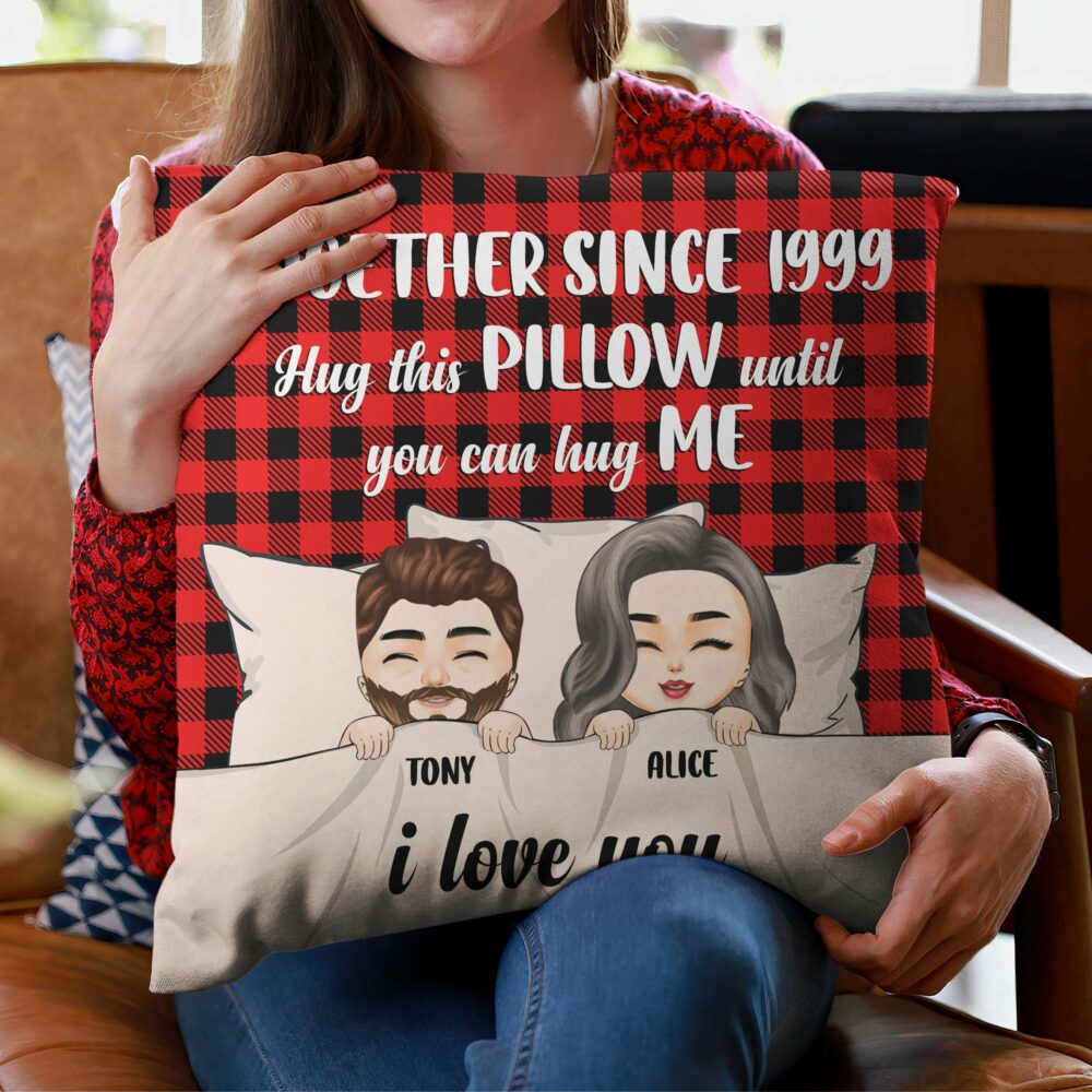 Hug This Pillow Until You Can Hug Me - Personalized Pillow - Birthday Christmas Gift Anniversary Gift For Husband, Wife - Image 4