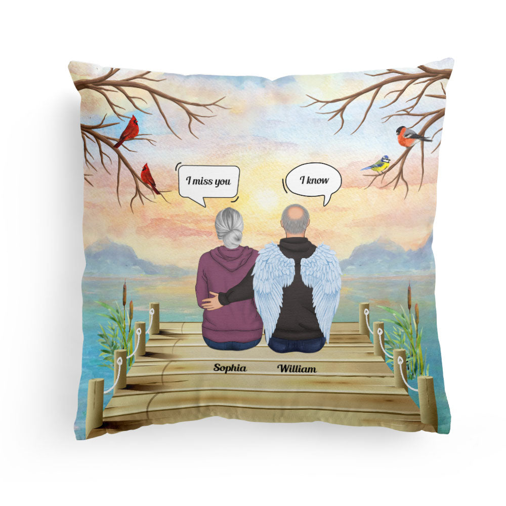 I Miss You - Personalized Pillow - Memorial Gift For Mom, Dad, Daughters, Sons
