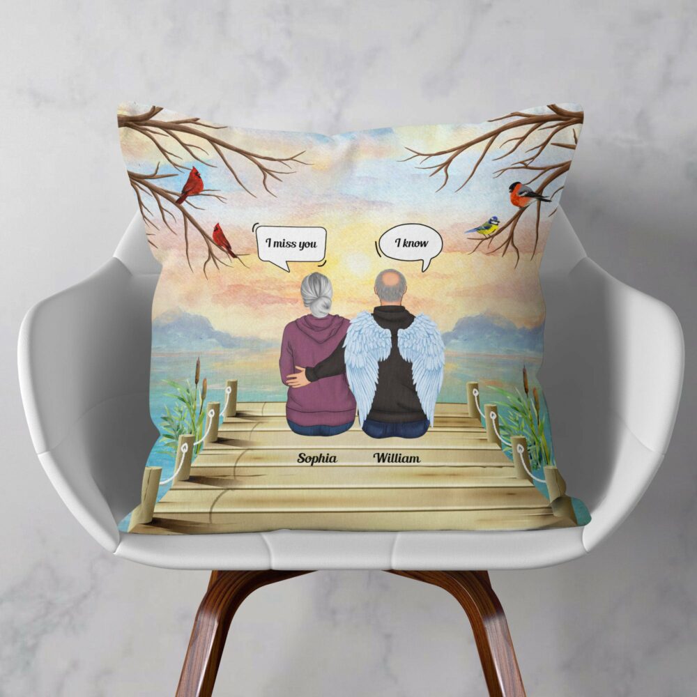 I Miss You - Personalized Pillow - Memorial Gift For Mom, Dad, Daughters, Sons - Image 2
