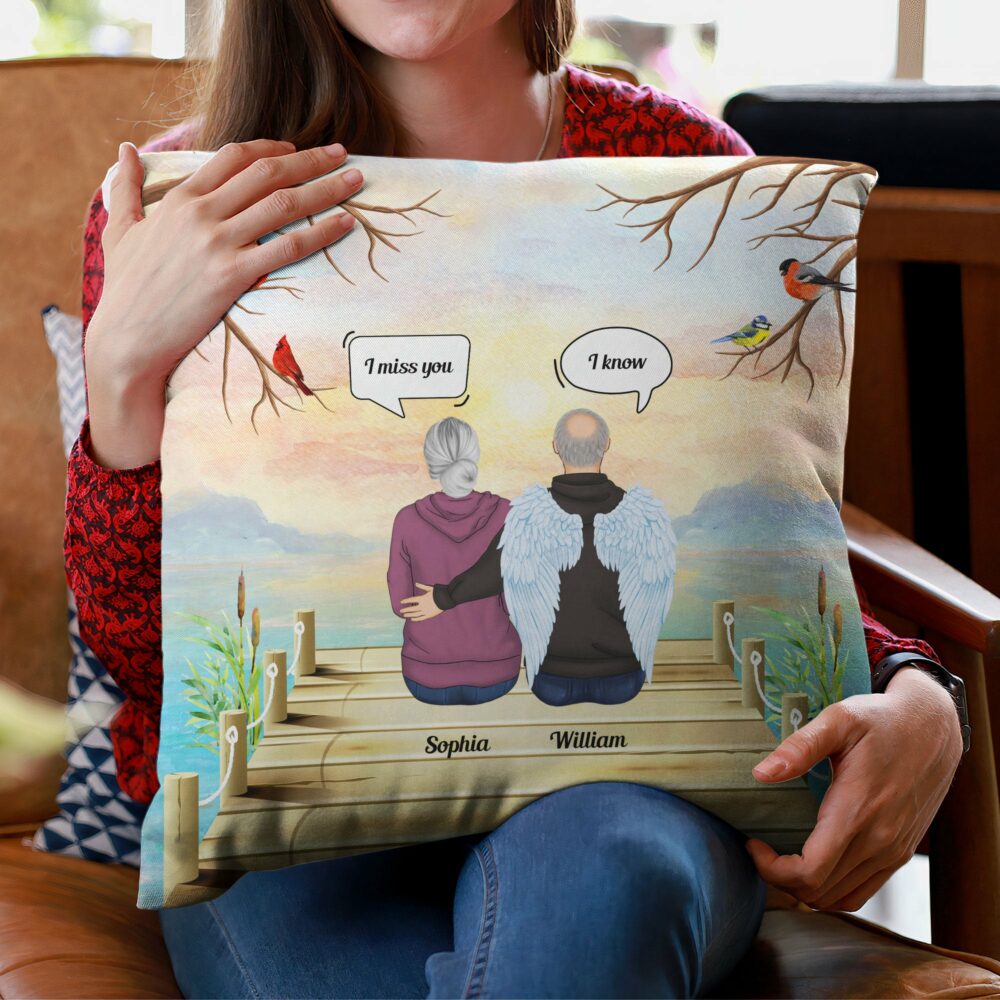 I Miss You - Personalized Pillow - Memorial Gift For Mom, Dad, Daughters, Sons - Image 3