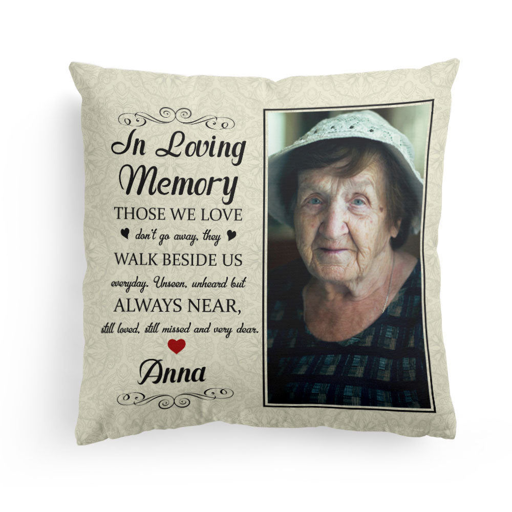 In Loving Memory  - Personalized Pillow - Anniversary, Memorial, Loving  Gift For Family Members, Dad, Mom, Grandpa, Grandma (Photo Inserted)