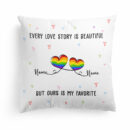 LGBT - Love Story Is Beautiful, Couple Valentine - Personalized Pillow - Gift For Couple, Partners, Husband and Wife
