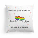LGBT - Love Story Is Beautiful, Couple Valentine - Personalized Pillow - Gift For Couple, Partners, Husband and Wife