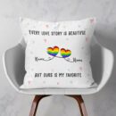 LGBT - Love Story Is Beautiful, Couple Valentine - Personalized Pillow - Gift For Couple, Partners, Husband and Wife