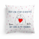 Love Story Is Beautiful, Couple Valentine - Personalized Pillow - Gift For Couple, Partners, Husband and Wife