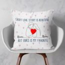 Love Story Is Beautiful, Couple Valentine - Personalized Pillow - Gift For Couple, Partners, Husband and Wife