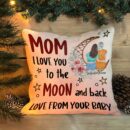 Love You To The Moon And Back - Personalized Pillow - Birthday Mother's Day Gift For Mom, Mother-in-law, Bonus Mom - Gift From Daughter