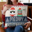 Meowy Christmas - Personalized Pillow - Christmas Home Decor Gift For Cat Lovers, Mom, Dad, Sisters, Brothers