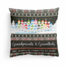 Grandparents & Grandkids Connected By Heart - Personalized Pillow - Christmas, Home Decor, Loving Gift For Grandma, Grandpa, Granddaughters, Grandsons