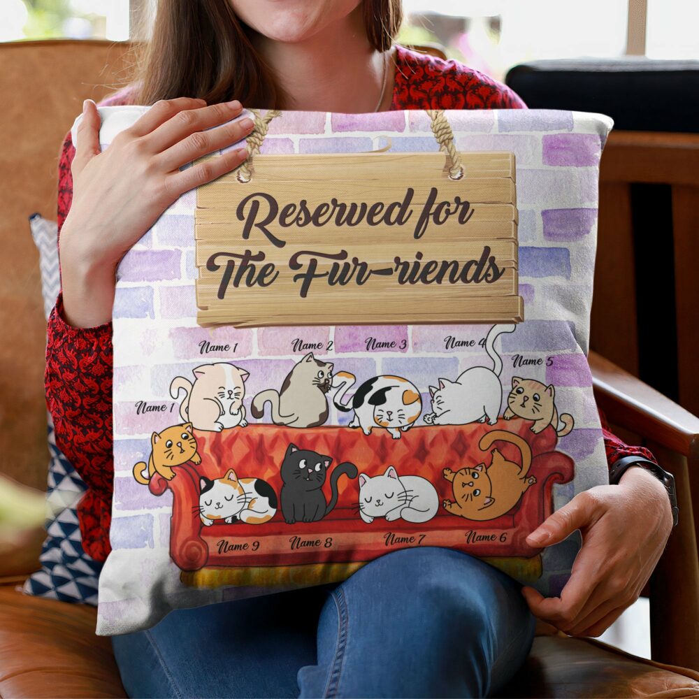 Reserved For The Fur-riends, Cat Custom Pillow (Insert Included), Gift For Cat Lovers - Image 3