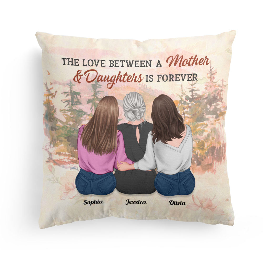Mother & Daughter Forever Linked Together - Personalized Pillow - Birthday, Loving Gift For Mom, Mother, Daughters