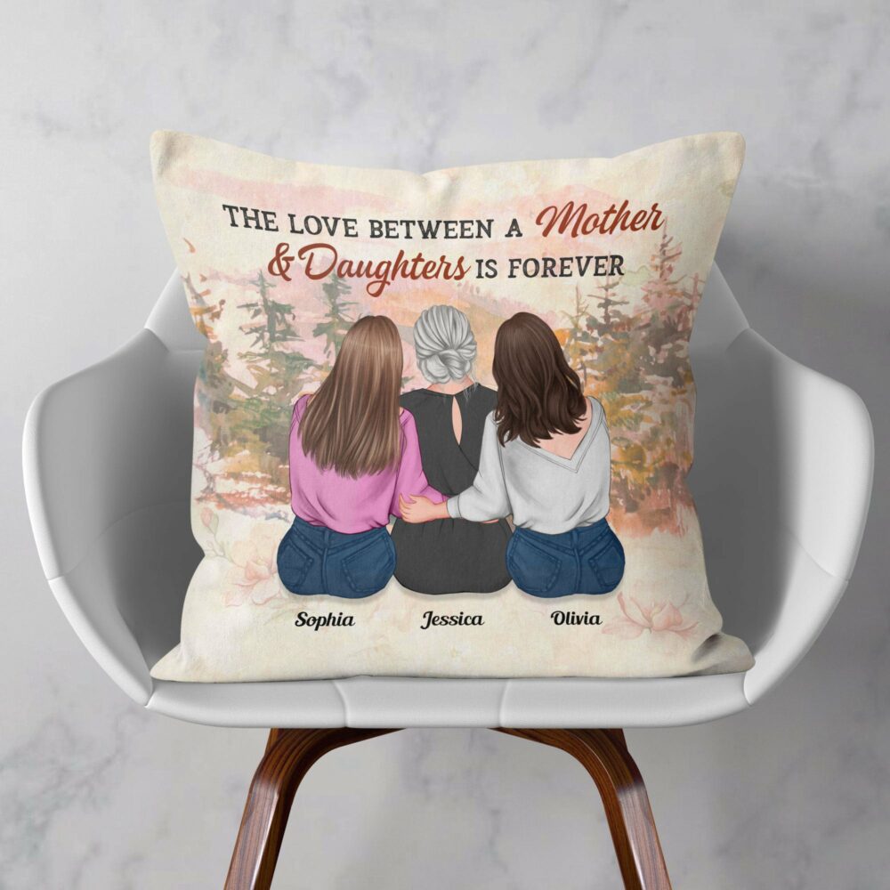 Mother & Daughter Forever Linked Together - Personalized Pillow - Birthday, Loving Gift For Mom, Mother, Daughters - Image 2