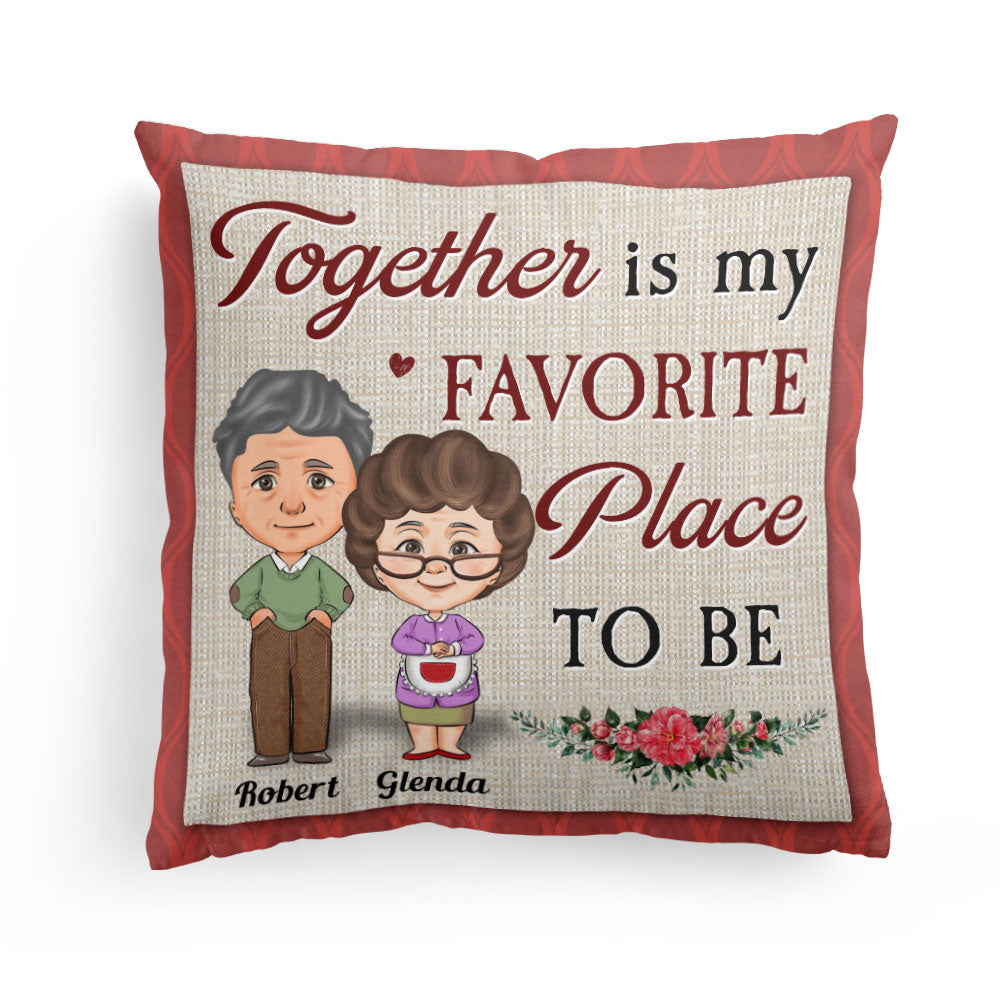 My Favourite Place Is With You - Personalized Pillow - Anniversary Gift For Spouse, Partner, Husband & Wife
