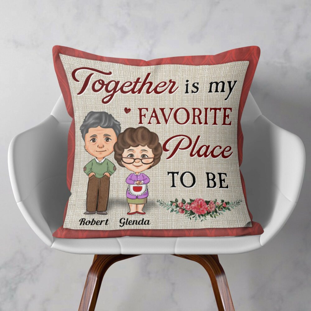 My Favourite Place Is With You - Personalized Pillow - Anniversary Gift For Spouse, Partner, Husband & Wife - Image 2