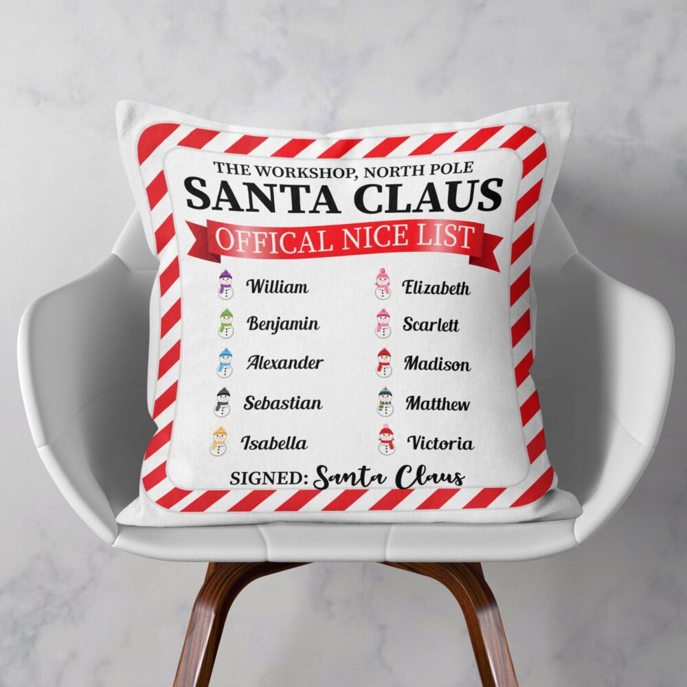 Official Nice List - Personalized Pillow - Christmas Gift, Funny Gift For Family Members, Children - Image 2