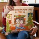 Our First Christmas As Mr. & Mrs. - Personalized Pillow - Christmas, Birthday, Loving Gift For Couples, Husband, Wife