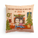 Our First Christmas As Mr. & Mrs. - Personalized Pillow - Christmas, Birthday, Loving Gift For Couples, Husband, Wife