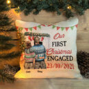Our First Christmas Engage, Married - Personalized Pillow - Christmas Gift For Couples, Husband, Wife, Fiance